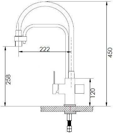 Кухонний змішувач з підключенням до фільтру Fabiano FKM 31.11 Inox Black
