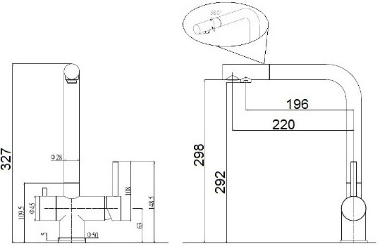 Кухонний змішувач з підключенням до фільтру Fabiano FKM 31.7 SS Antracit