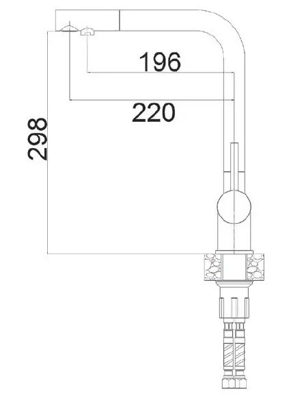 Смеситель кухонный с подключением к фильтру Fabiano FKM 31.40 SS Nano Graphite