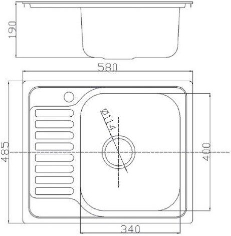 Кухонна мийка Fabiano 58x48,5 мікродекор