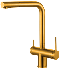 Смеситель кухонный с подключением к фильтру Fabiano FKM 31.14 SS Nano Gold