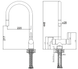 Смеситель кухонный с подключением к фильтру Fabiano FKM 3118P SS Inox