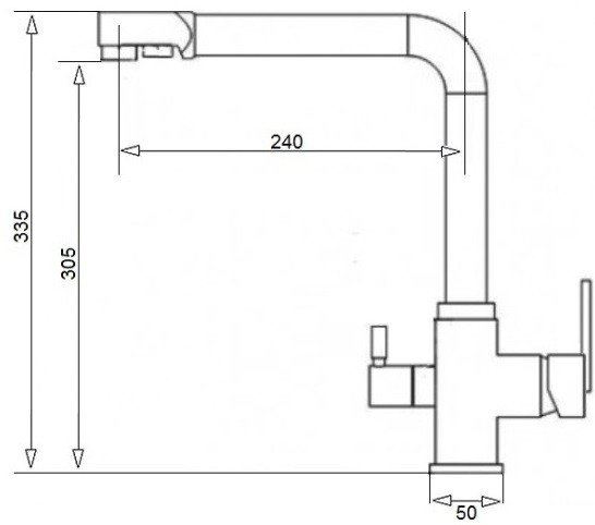 Кухонний змішувач з підключенням до фільтру Fabiano FKM 31 Inox